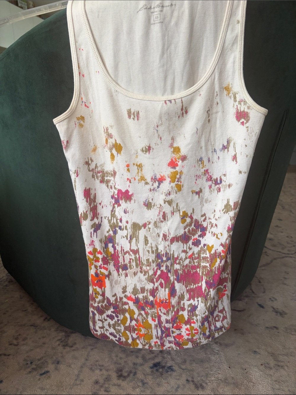Eddie Bauer Tank with Multicolor Abstract Floral Print
